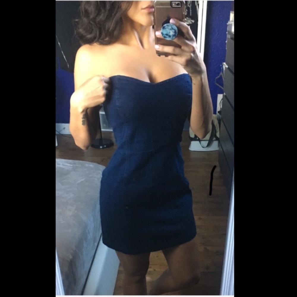 Denim Strapless Dress 👖